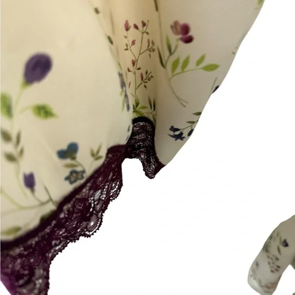 Morgan Taylor Polyester Floral Print Kimono Robe Size L belted Silky elegance - Picture 5 of 5